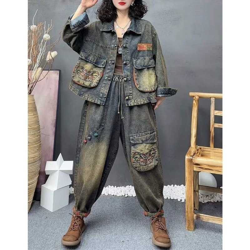 Vintage Fashion Pieces - Retro Fashion Embroidered Cowboy Sets for