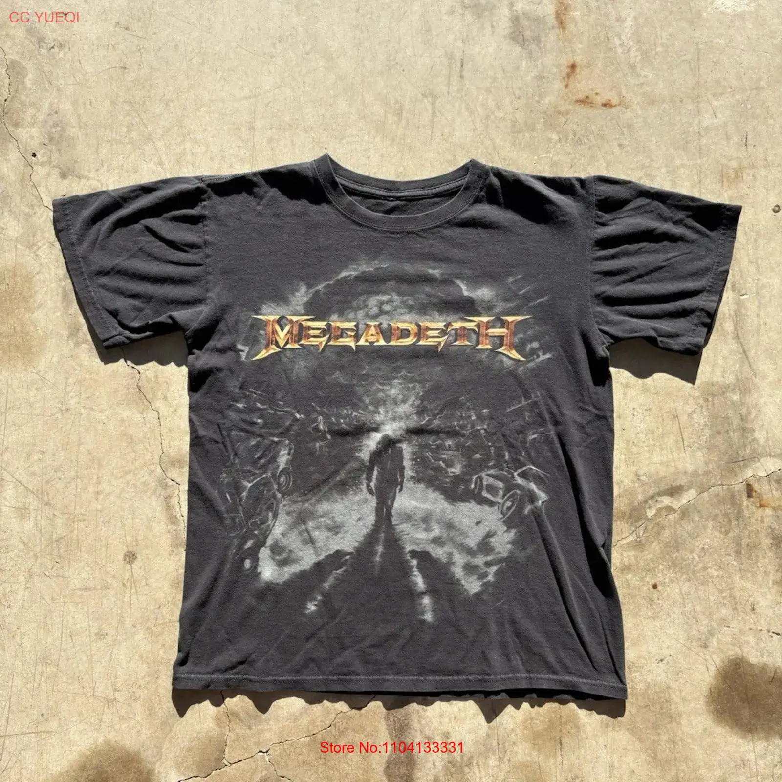 Band Tee Faded 90S - VTG 90s Y2K Anvil Megadeath Black