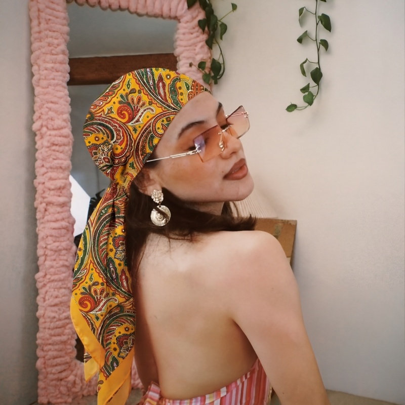 Vintage Satin Square Scarf Wom - огляд і ціна Vintage Fashion Hijab