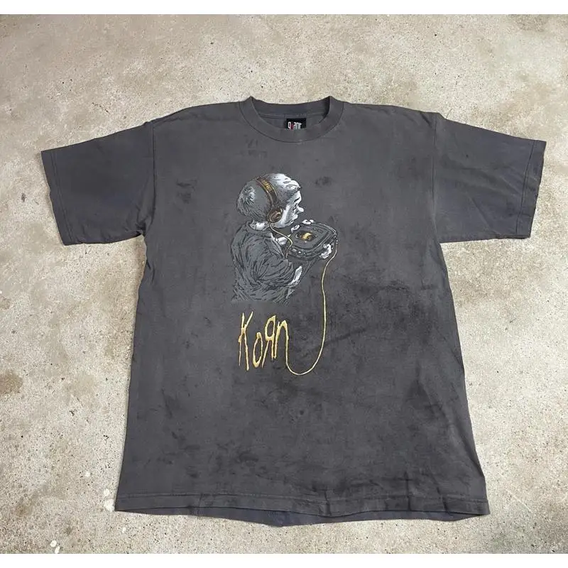Vintage KORN Follow The Leader - огляд і ціна Band Tee Faded 90S
