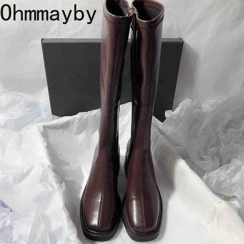 Vintage Thick Heel Women Knee  - огляд і ціна Vintage Fashion Style