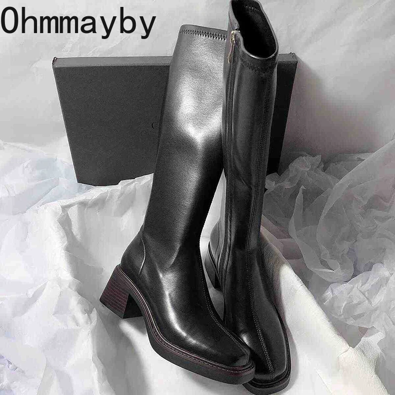Vintage Thick Heel Women Knee  - огляд і ціна Vintage Fashion Style