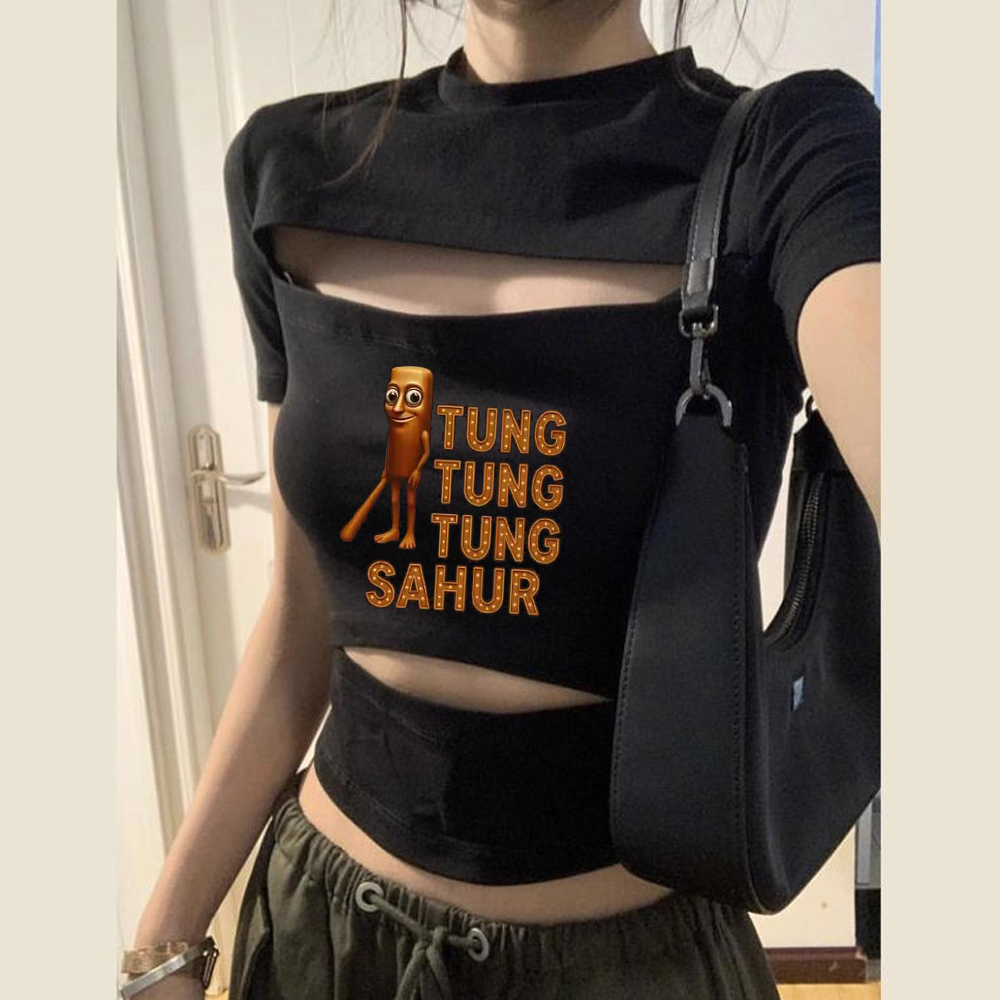 Tung Tung Sahur crop top women - огляд і ціна Vintage Fashion For Sale