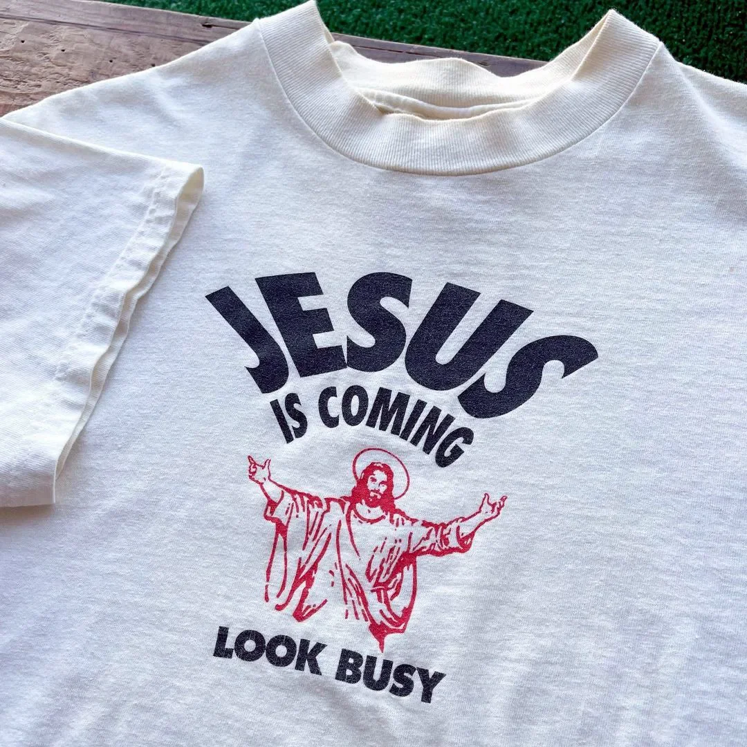 Jesus is Coming Look Busy Prin - огляд і ціна Tie Dye Shirt Vintage
