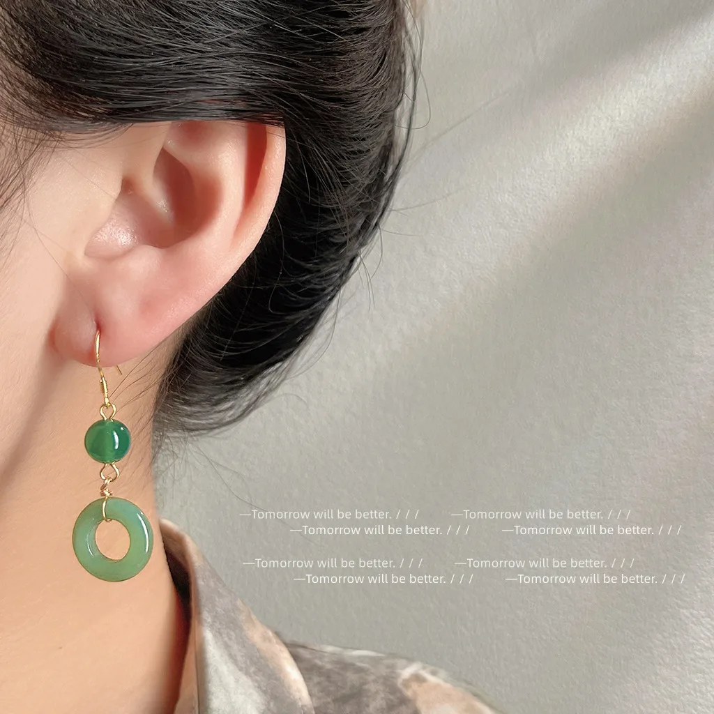 Green Real Jade Ring Earrings  - огляд і ціна Vintage Fashion Rings For Women