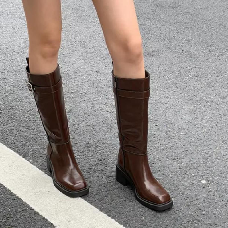 British Style Brown Knee Boots - огляд і ціна Vintage Fashion Style