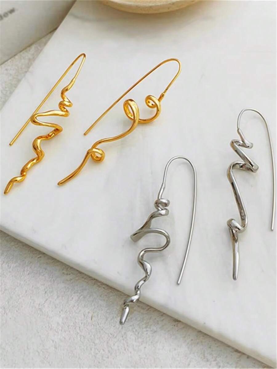 1 Pair Old Money Wavy Retro Ea - огляд і ціна Vintage Fashion Old Money