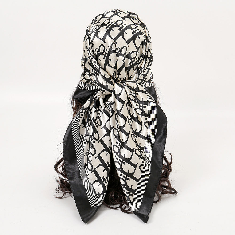 1 Pcs 90cm Ladies' Silk Scarf  - огляд і ціна Vintage Fashion Hijab