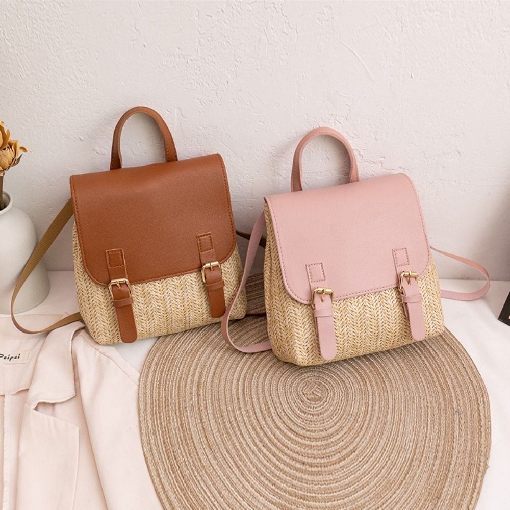 Fashion PU Leather Straw Backp - огляд і ціна Vintage Fashion Looks