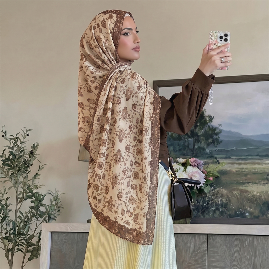 Vintage Floral Print Hijab Sof - огляд і ціна Vintage Fashion Hijab